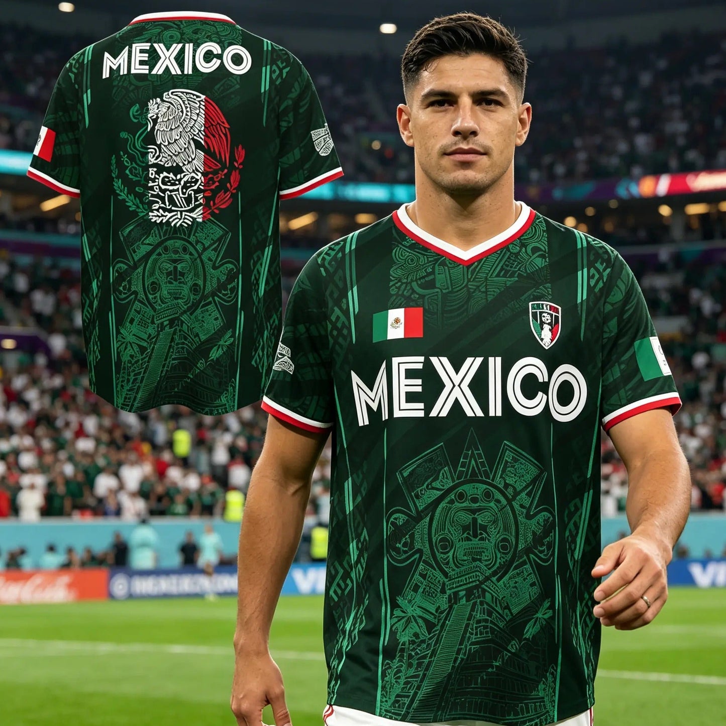 Chichén Itzá Pyramid Graphic Retro Soccer Jersey - 2026 Mexico Football Jersey