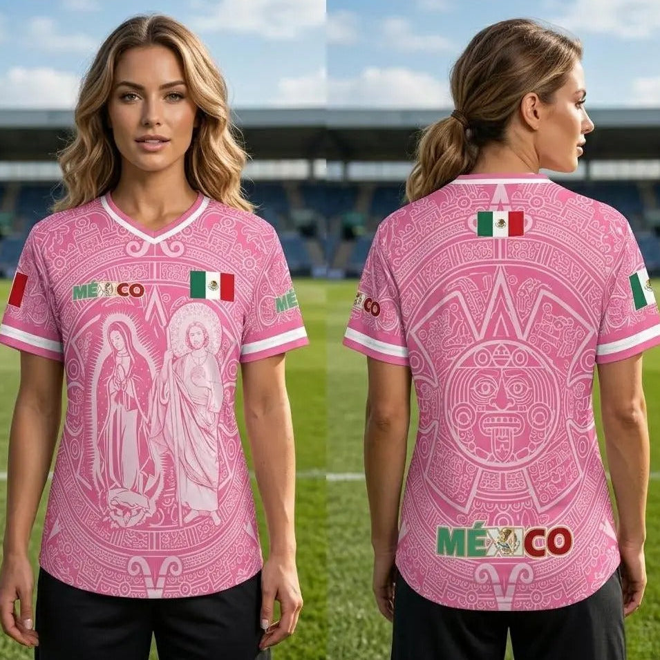 Mexico Virgencita & San Juditas Soccer Jersey - Breathable Game Day Football Jersey