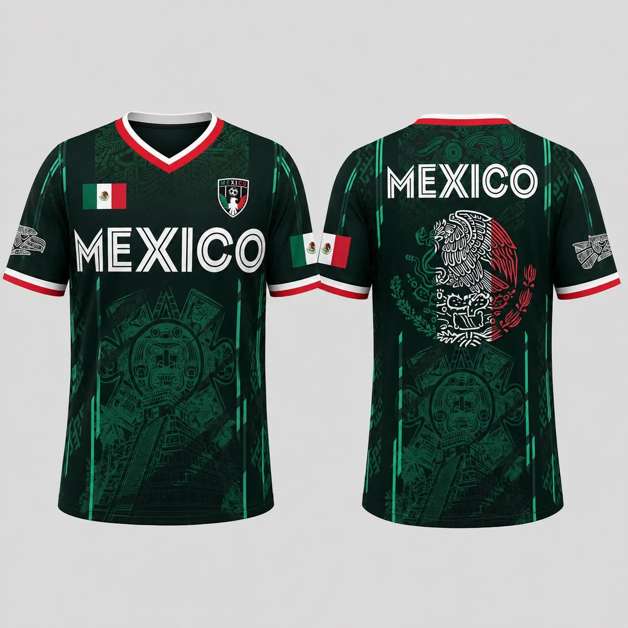 Chichén Itzá Pyramid Graphic Retro Soccer Jersey - 2026 Mexico Football Jersey