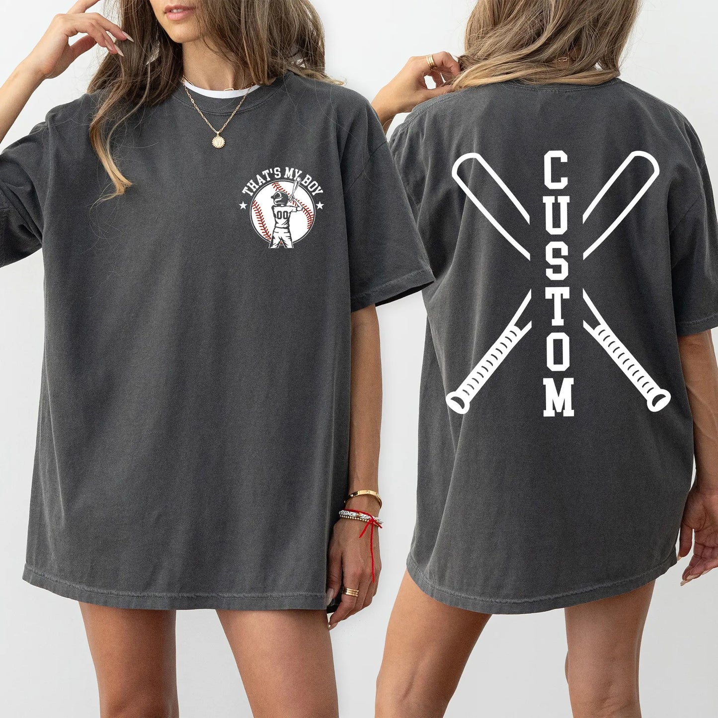 Custom That's My Boy Personalized Baseball Mom Game Day T-Shirt / Sweatshirt / Hoodie