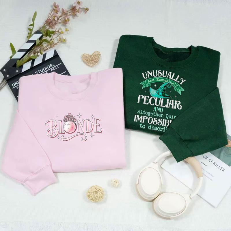 Matching Witchy Blonde Good Witch of the North Pink & Green Couple T-Shirt / Sweatshirt / Hoodie