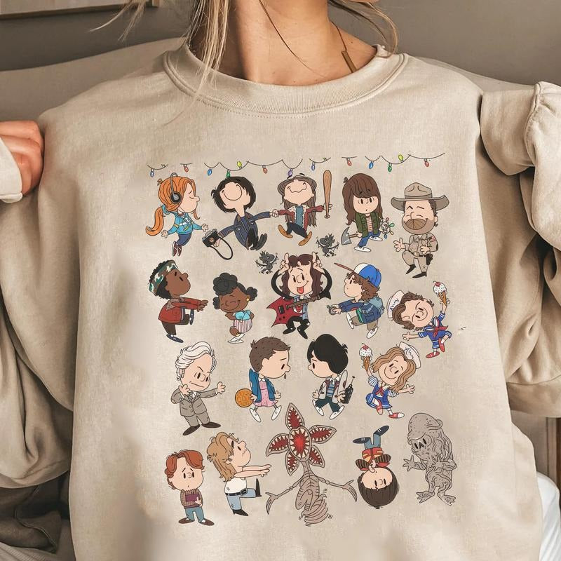 Cute Retro ST Adventure Chibi Friends 80s Cartoon Style Character Fun Aesthetic Unisex T-Shirt / Sweatshirt / Hoodie