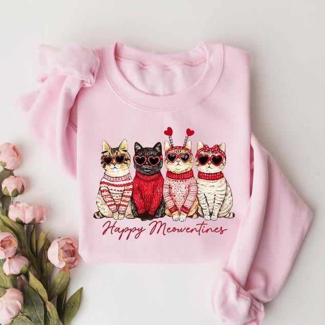 Happy Meowentines Cat Lover Valentine Gift T-Shirt / Sweatshirt / Hoodie