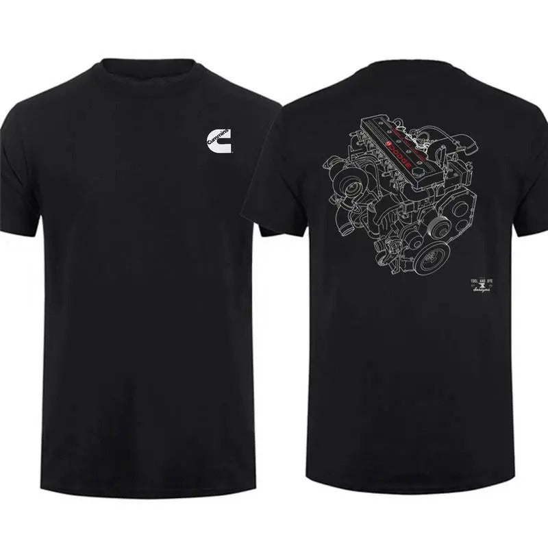 Performance Diesel Engine Blueprint Two Sided T-Shirt / Sweatshirt / Hoodie