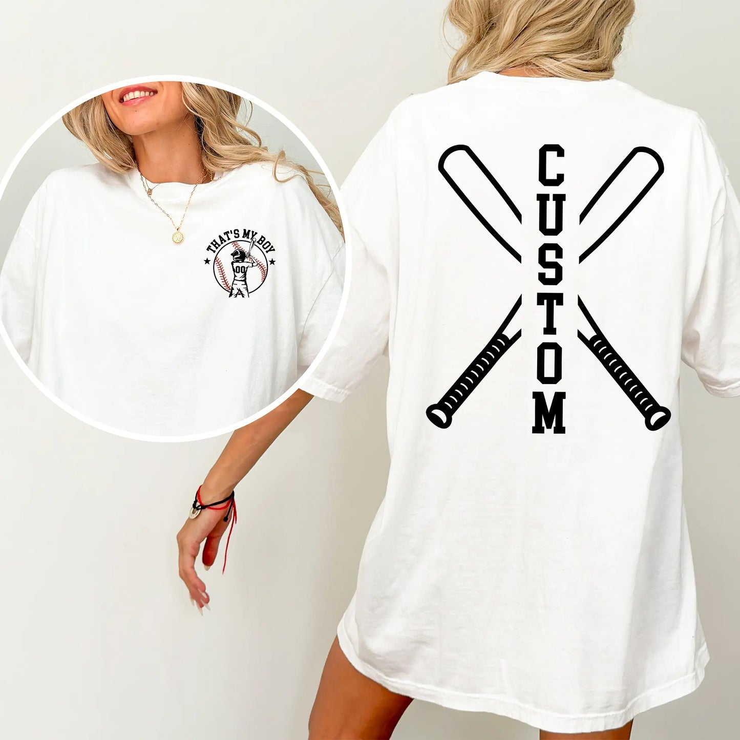 Custom That's My Boy Personalized Baseball Mom Game Day T-Shirt / Sweatshirt / Hoodie