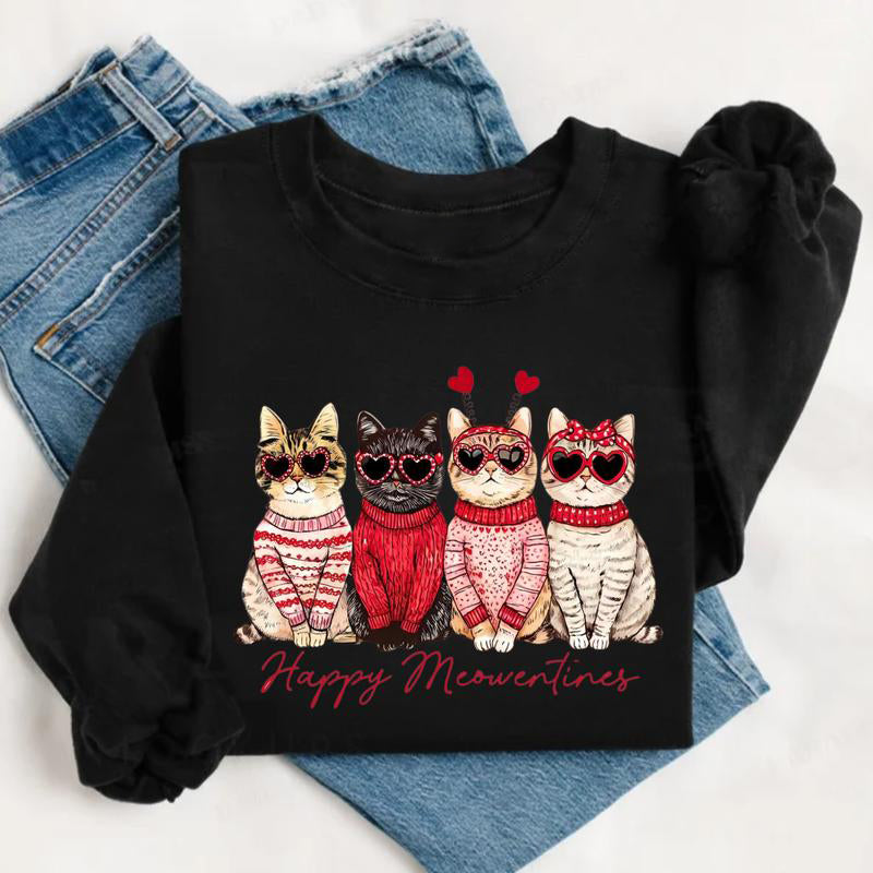 Happy Meowentines Cat Lover Valentine Gift T-Shirt / Sweatshirt / Hoodie