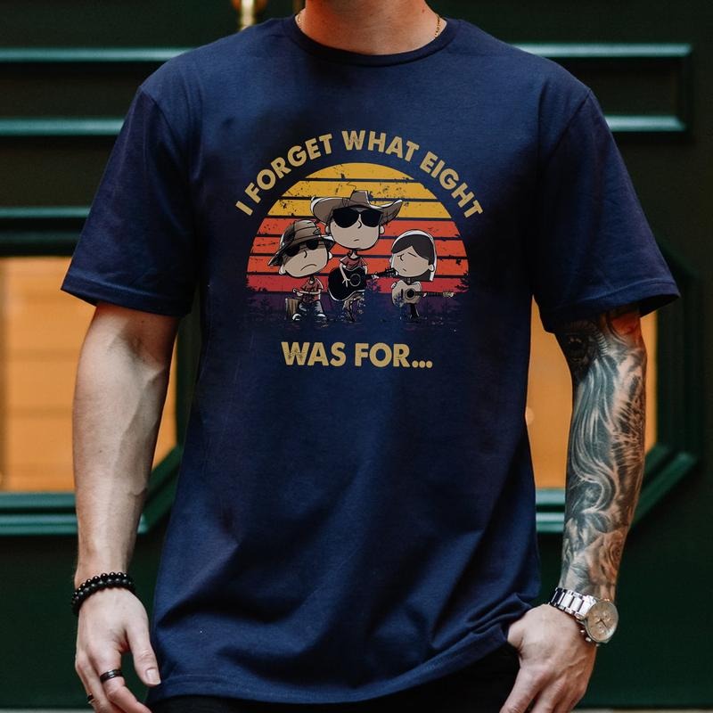 I Forget What Eight Was For Cowboy Band Funny Sunset Country Music Cartoon Graphic T-Shirt / Sweatshirt / Hoodie