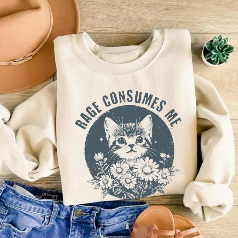 Rage Consumes Me Cute Cat Meme T-Shirt / Sweatshirt / Hoodie