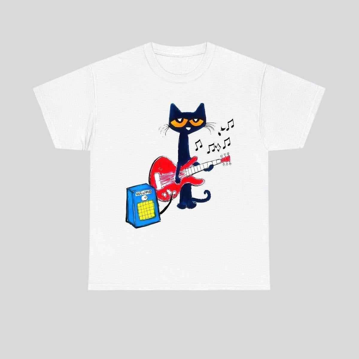 Cool Cartoon Pete The Cat Playing Guitar Music Lover T-Shirt / Sweatshirt / Hoodie