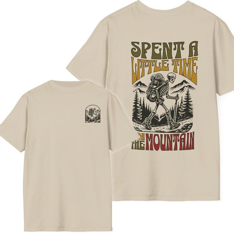 Wander Mountains Retro Skeleton Hiker Graphic Adventure Hiking Lover T-Shirt / Sweatshirt / Hoodie