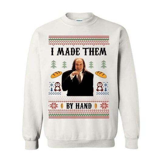 Addams Family Uncle Fester “I Made Them By Hand” Funny Ugly Christmas T-Shirt / Sweatshirt / Hoodie