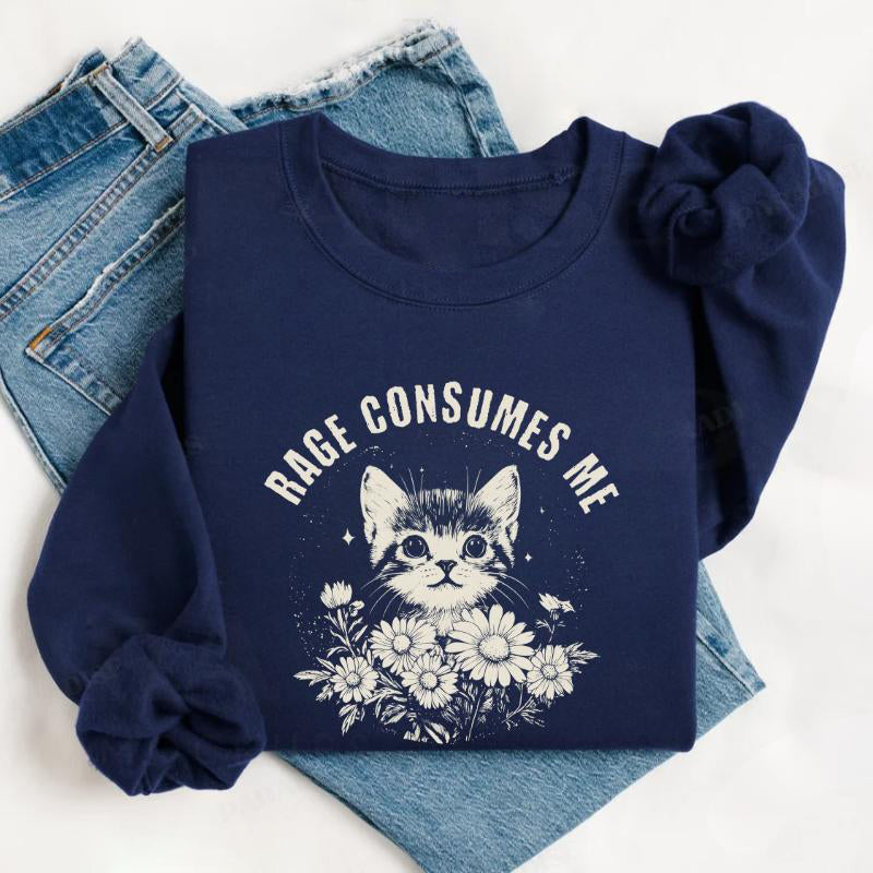 Rage Consumes Me Cute Cat Meme T-Shirt / Sweatshirt / Hoodie