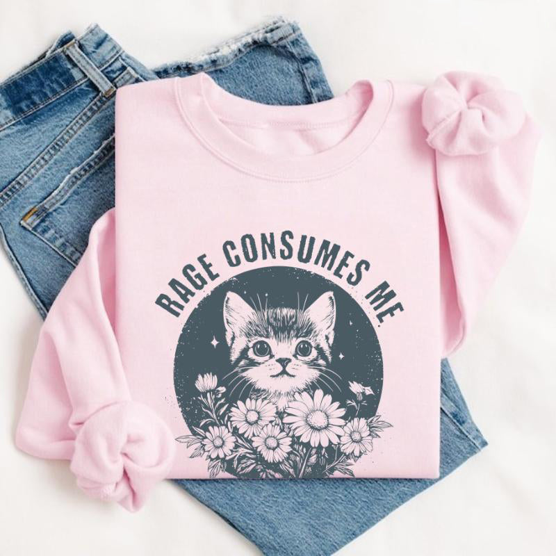 Rage Consumes Me Cute Cat Meme T-Shirt / Sweatshirt / Hoodie