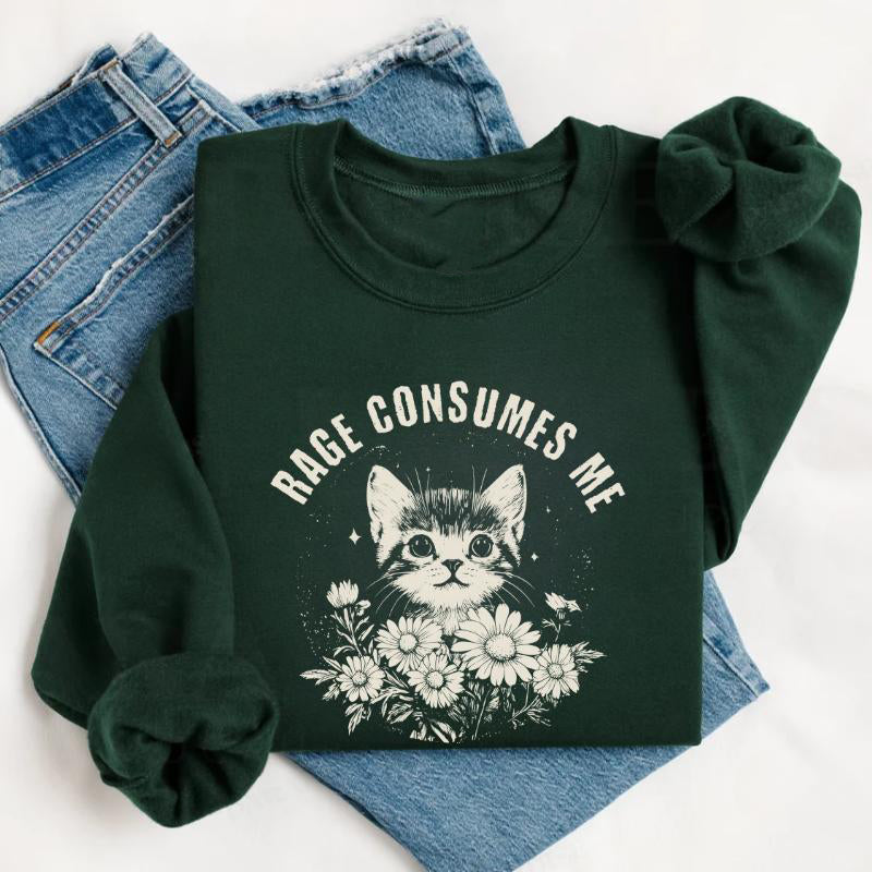 Rage Consumes Me Cute Cat Meme T-Shirt / Sweatshirt / Hoodie