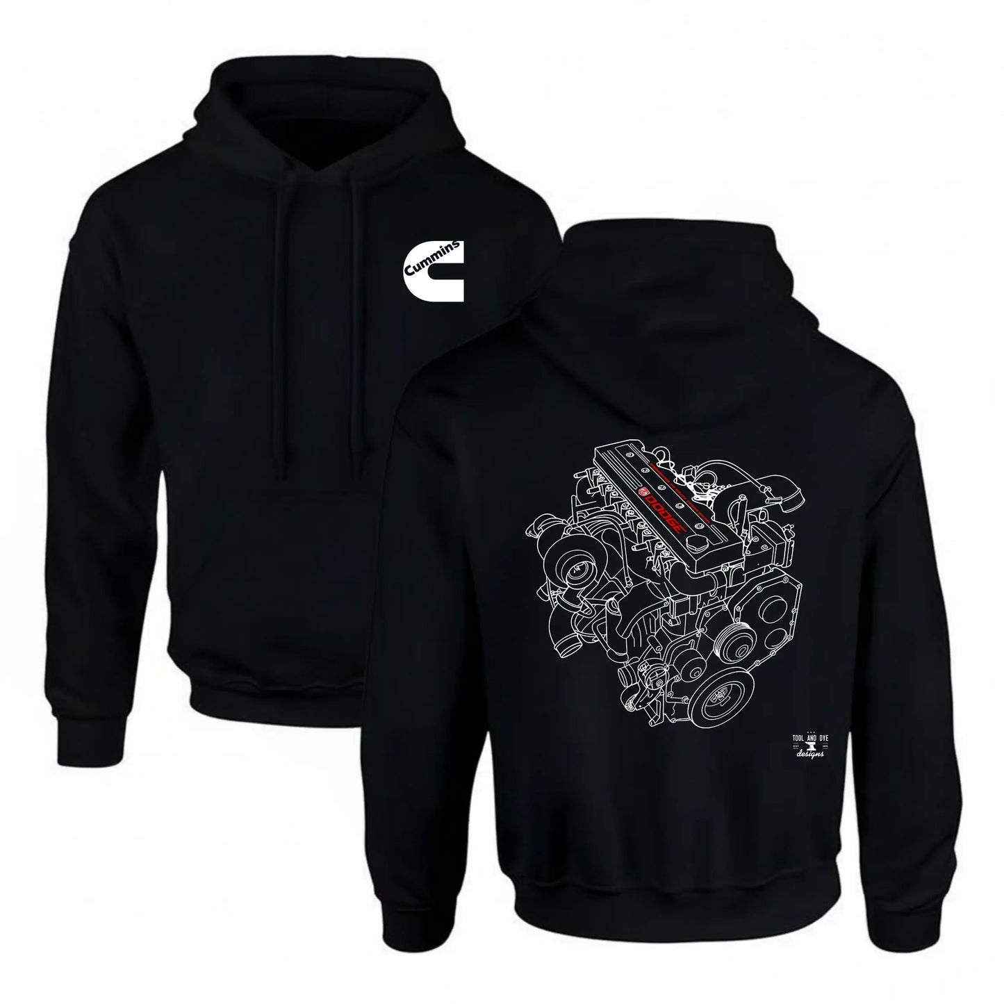 Performance Diesel Engine Blueprint Two Sided T-Shirt / Sweatshirt / Hoodie