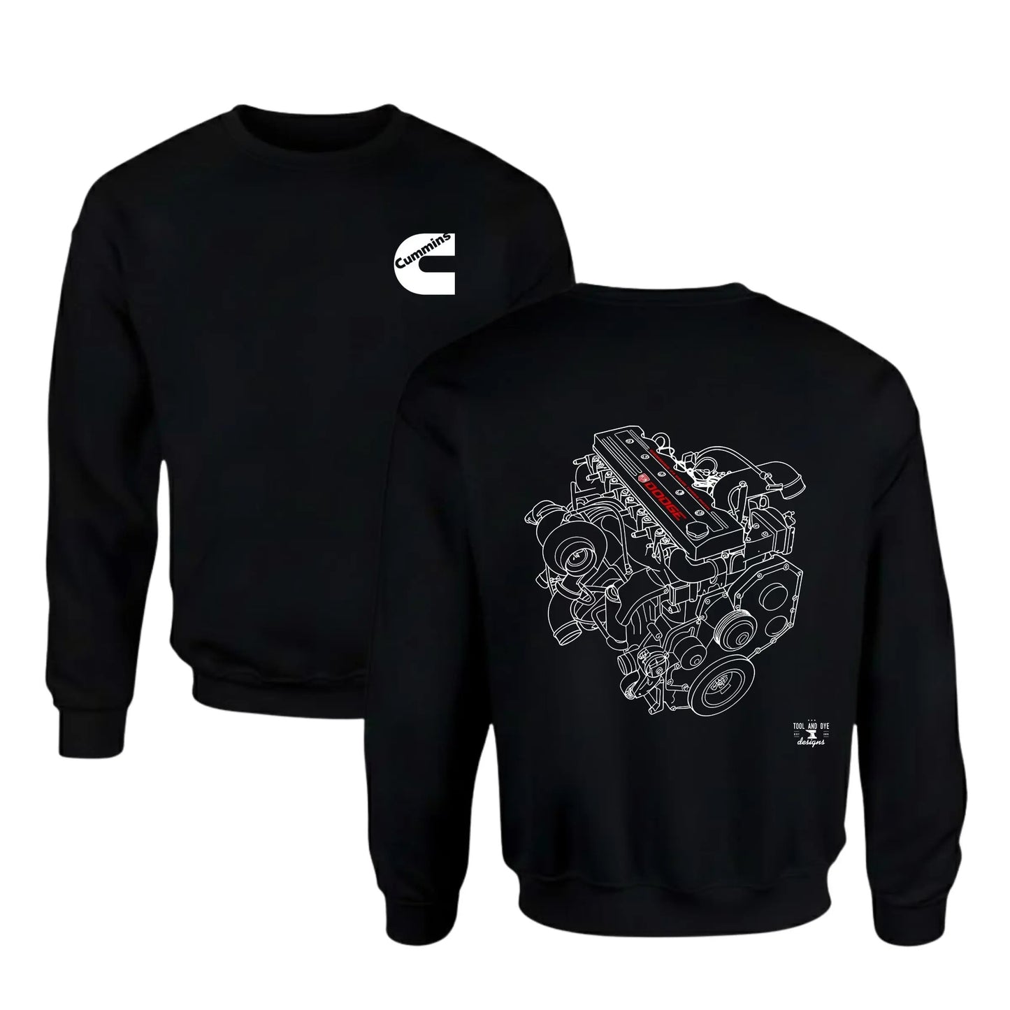 Performance Diesel Engine Blueprint Two Sided T-Shirt / Sweatshirt / Hoodie