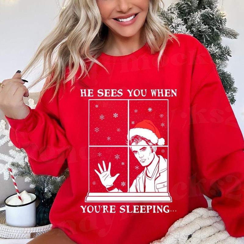 He Sees You When You're Sleeping Twilight Christmas T-Shirt / Sweatshirt / Hoodie