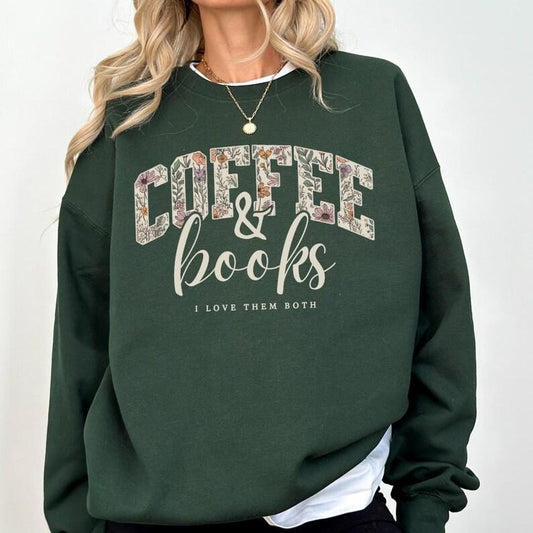 Coffee Books Lover Cute Reader Teacher Gift T-Shirt / Sweatshirt / Hoodie