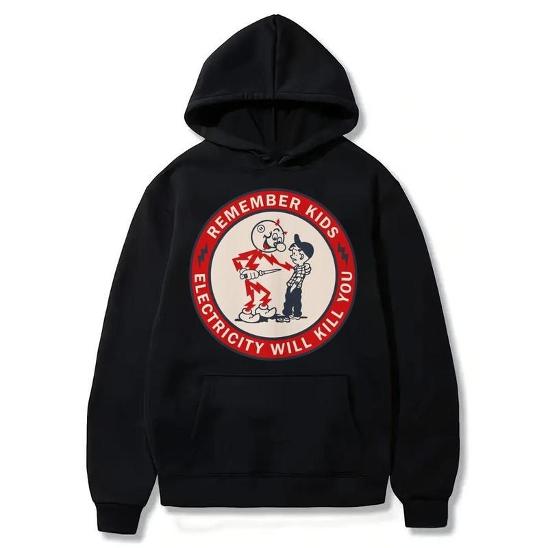 Remember Kids Electricity Will Kill You Funny Cartoon Safety Message Retro Graphic T-Shirt / Sweatshirt / Hoodie