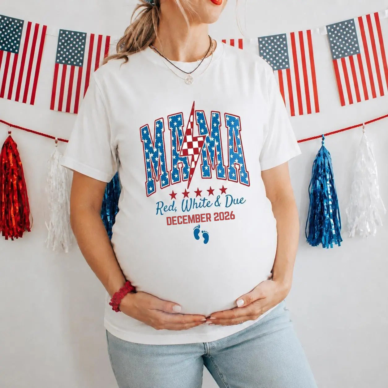 American Mama 4th of July Pregnancy Announcement T-Shirt / Sweatshirt / Hoodie