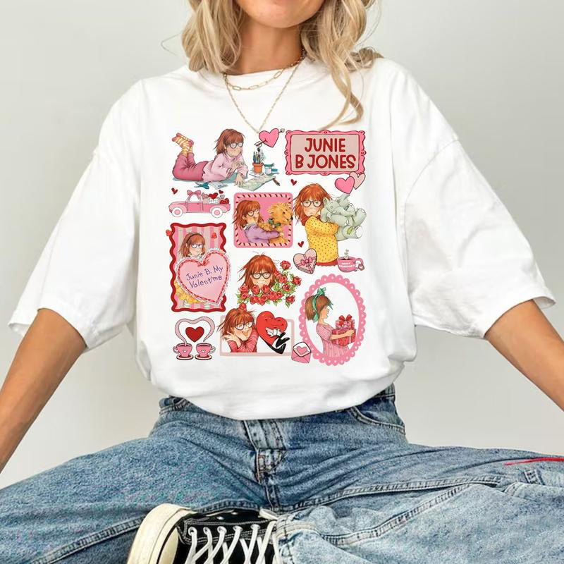 Junie B Jones Valentine Doodle Style Education Teacher Gifts First Grade T-Shirt / Sweatshirt / Hoodie