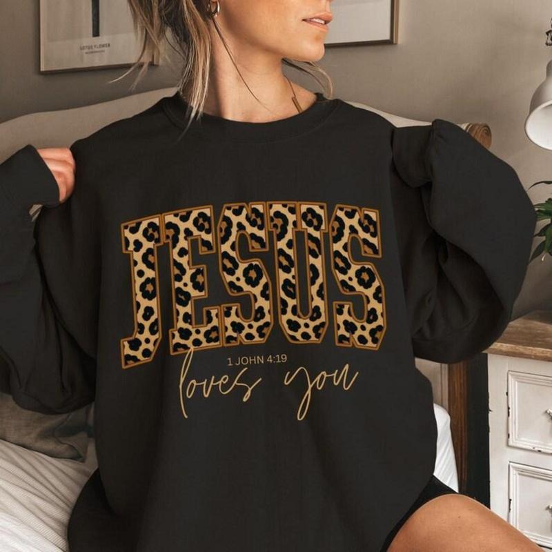 Jesus Loves You The Way The Truth The Life Cheetah Print Bible Verse T-Shirt / Sweatshirt / Hoodie