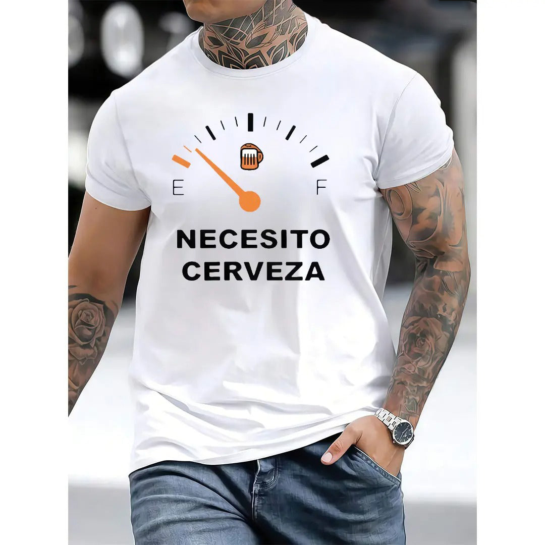 Necesito Cerveza Fuel Gauge Funny Beer Graphic Casual Party T-Shirt / Sweatshirt / Hoodie