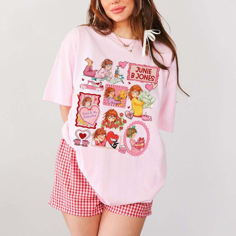 Junie B Jones Valentine Doodle Style Education Teacher Gifts First Grade T-Shirt / Sweatshirt / Hoodie