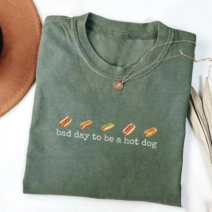 Bad Day To Be A Hot Dog Funny Retro 4th Of July T-Shirt / Sweatshirt / Hoodie