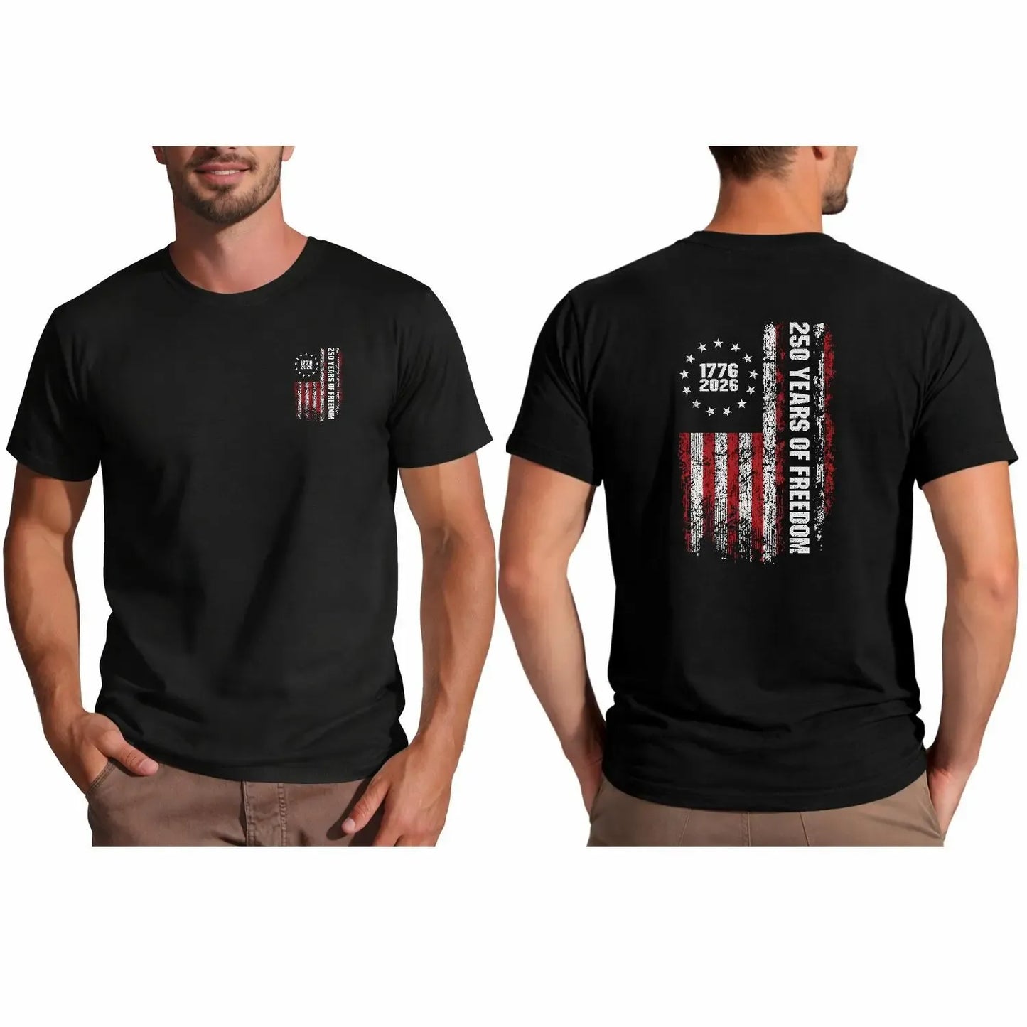 250th Anniversary American Flag 1776-2026 Patriotic Graphic T-Shirt / Sweatshirt / Hoodie