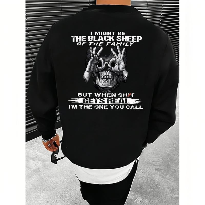 I Might Be The Black Sheep Of The Family Skull With OK Print T-Shirt / Sweatshirt / Hoodie