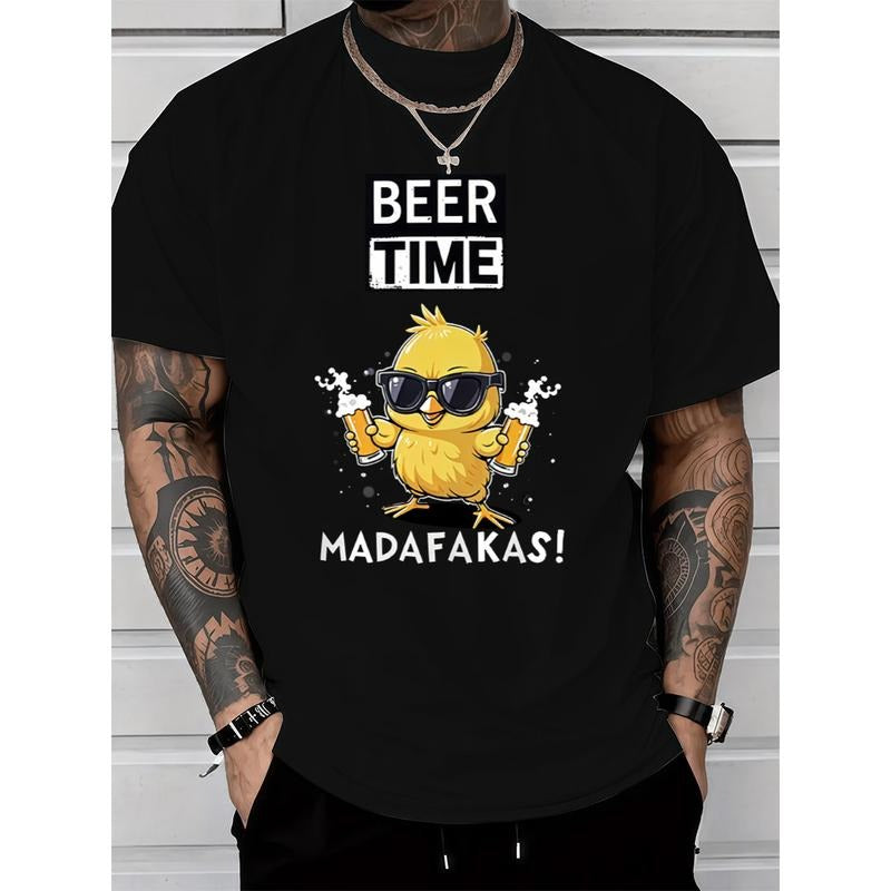 Light and Fun Beer Time Chicken Print T-Shirt / Sweatshirt / Hoodie