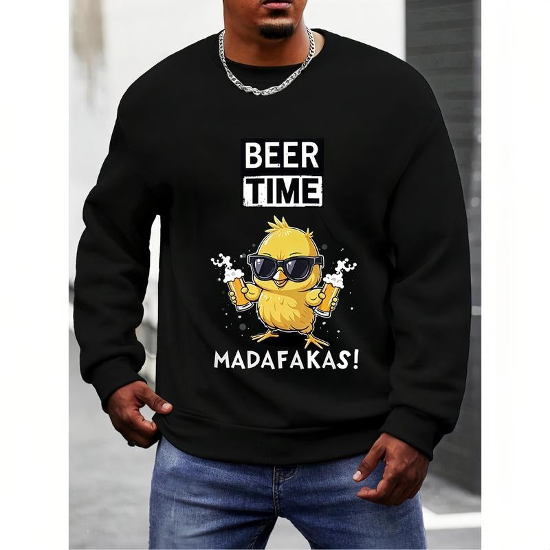 Light and Fun Beer Time Chicken Print T-Shirt / Sweatshirt / Hoodie