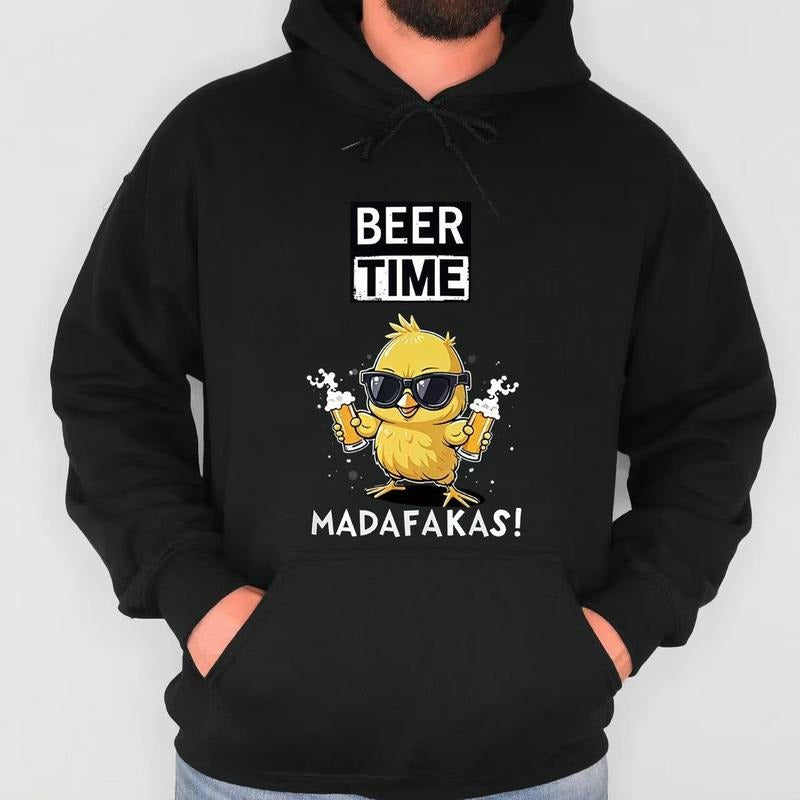 Light and Fun Beer Time Chicken Print T-Shirt / Sweatshirt / Hoodie