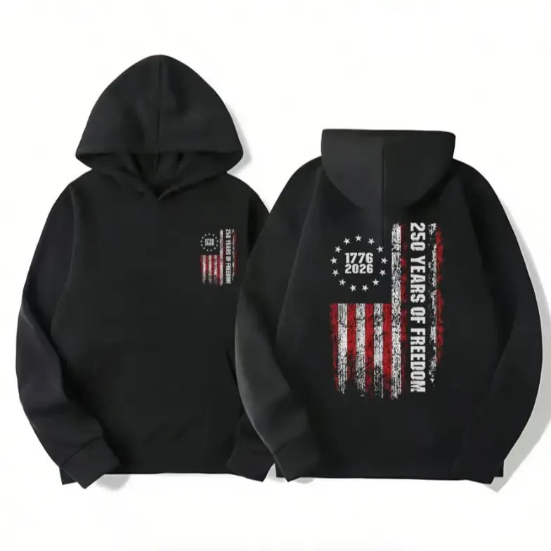 250th Anniversary American Flag 1776-2026 Patriotic Graphic T-Shirt / Sweatshirt / Hoodie