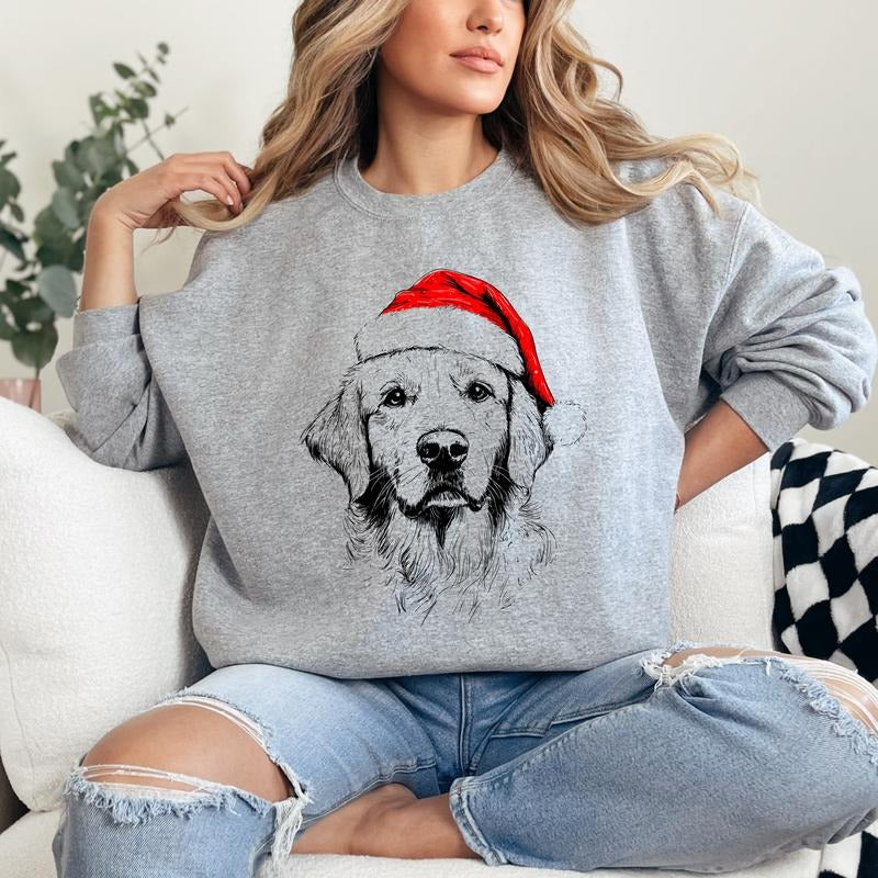 Santa Paws Christmas Dog 50 Dog Breeds in Festive  T-Shirt / Sweatshirt / Hoodie