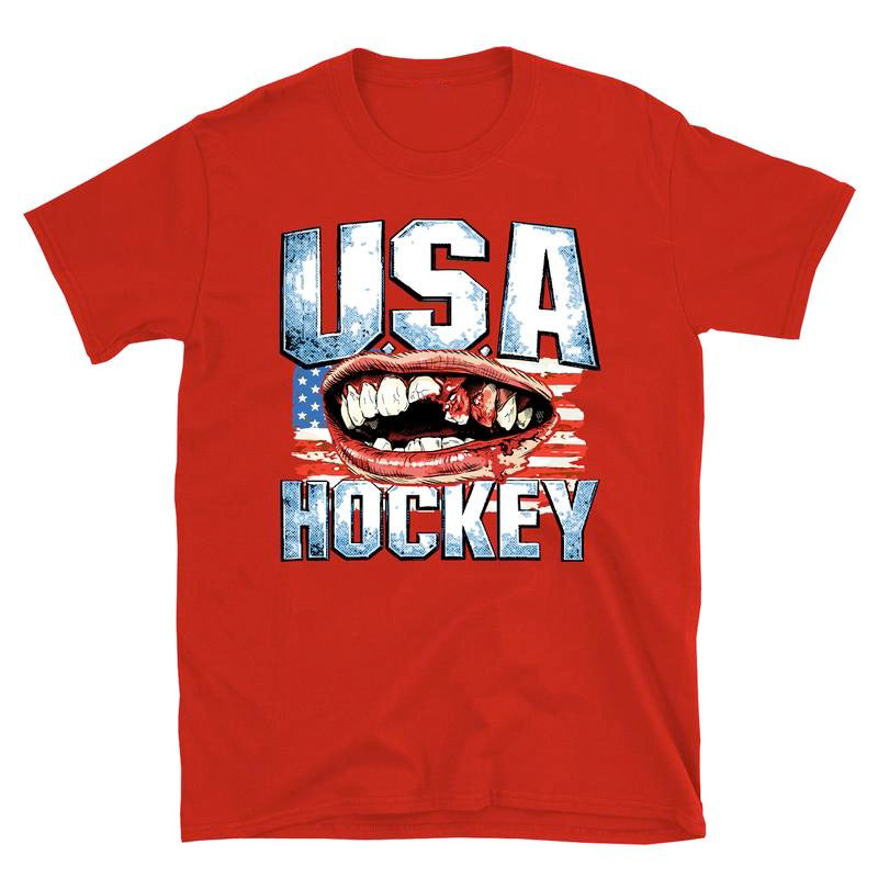 U.S.A Hockey 2026 Gold Medal Champions Bloody Teeth T-Shirt / Sweatshirt / Hoodie