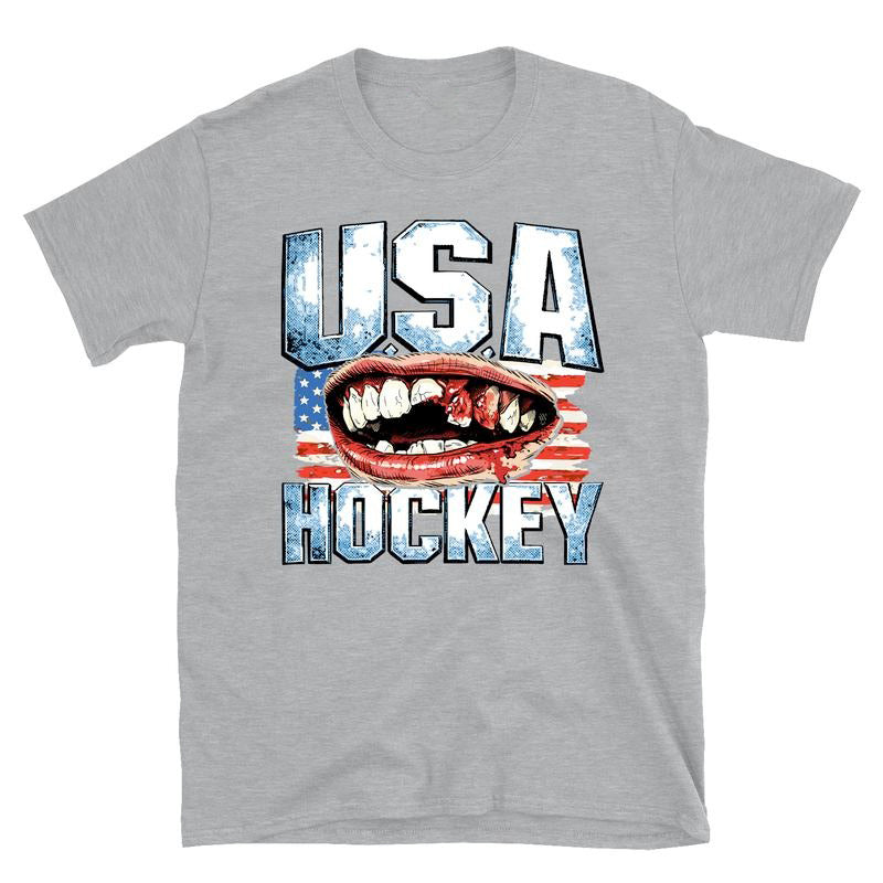 U.S.A Hockey 2026 Gold Medal Champions Bloody Teeth T-Shirt / Sweatshirt / Hoodie