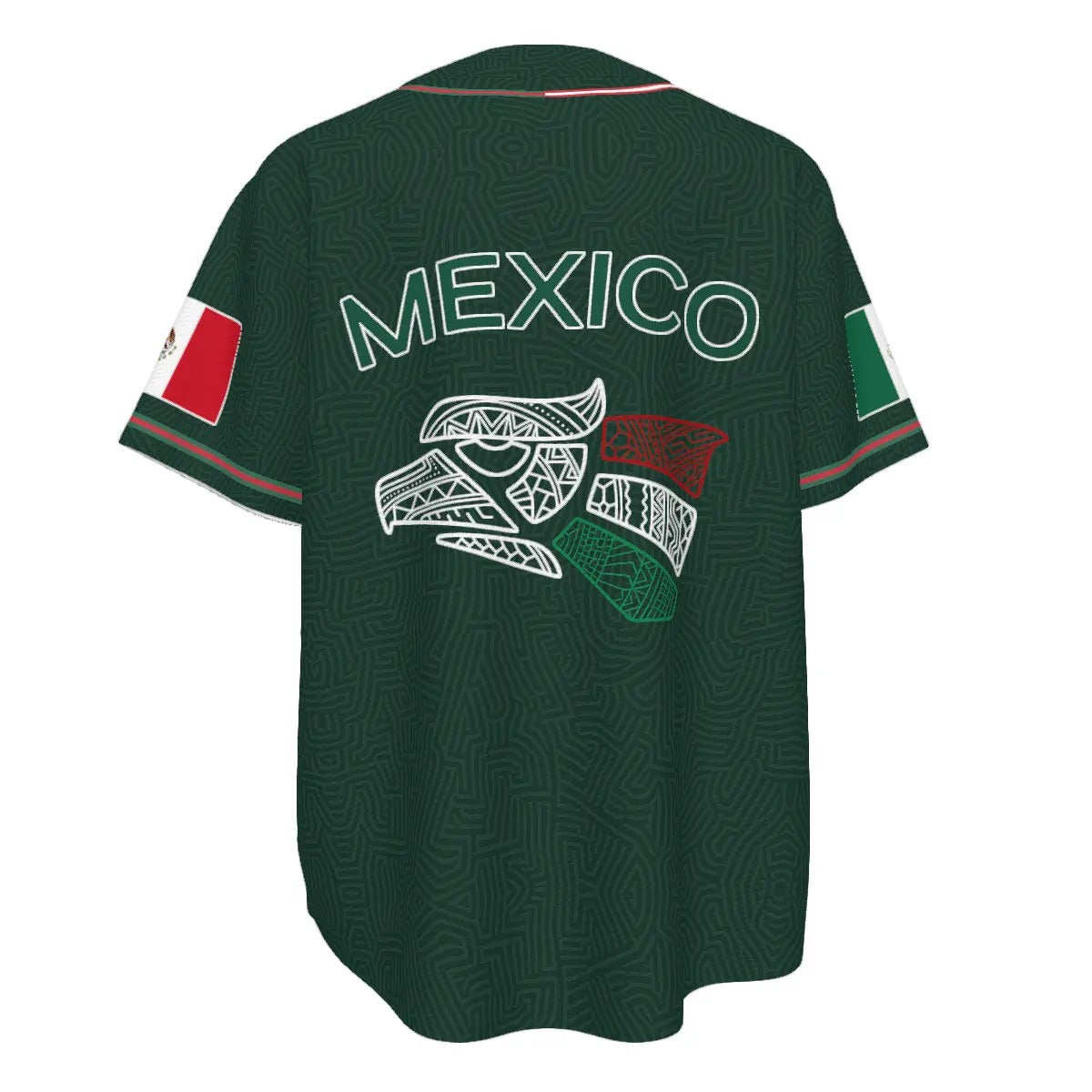 Mexico Eagle All Over Print Baseball Jersey — Patriotic Mexican Style Button Up Shirt
