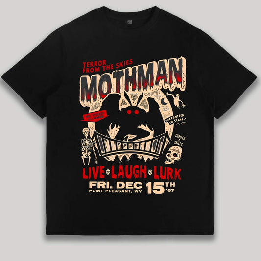 Mothman Terror Strikes In The Sky Printed T-Shirt / Sweatshirt / Hoodie